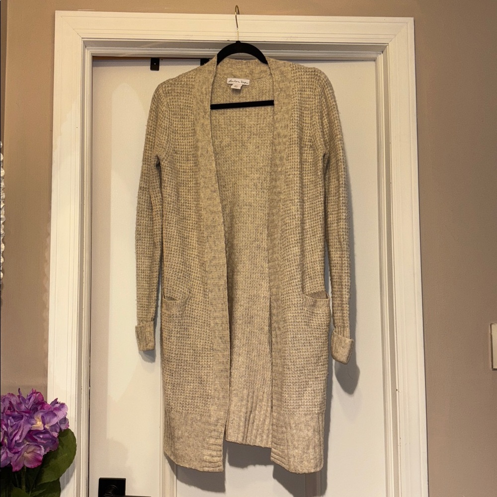 London Kaye Beige Open Front Cardigan - Small